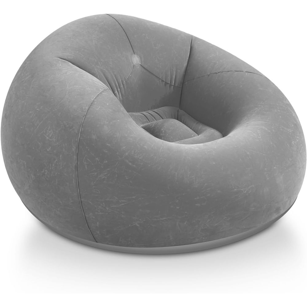 Kids Outdoor Lounger Chair - Inflatable Bean Bag Chairs, Grey Portable