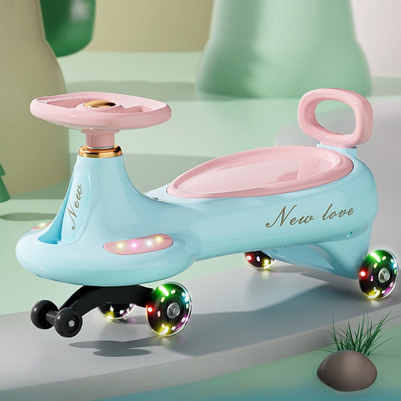 Kids Outdoor Swing Set - Cute Kids Swing Wiggle Car Anti-Tip