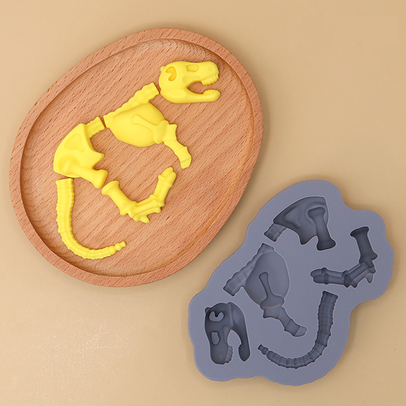 Kids Outdoor Dining Set - 1Pc Dinosaur Silicone Mold Dino Bones