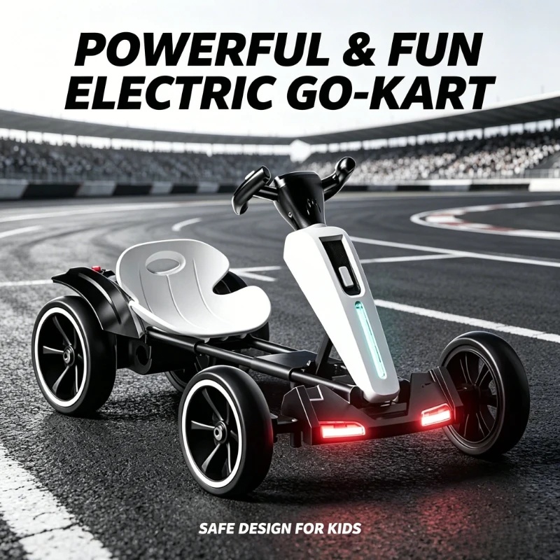 Kids Outdoor Ride On - Foldable Kids Electric Go Kart With