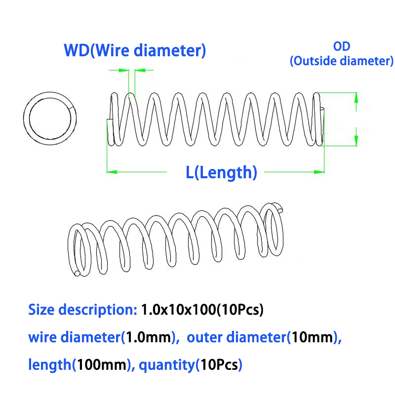 10Pcs/Lots 1.4mm Wire Stainles - Mini Trampoline Spring 评论和价格
