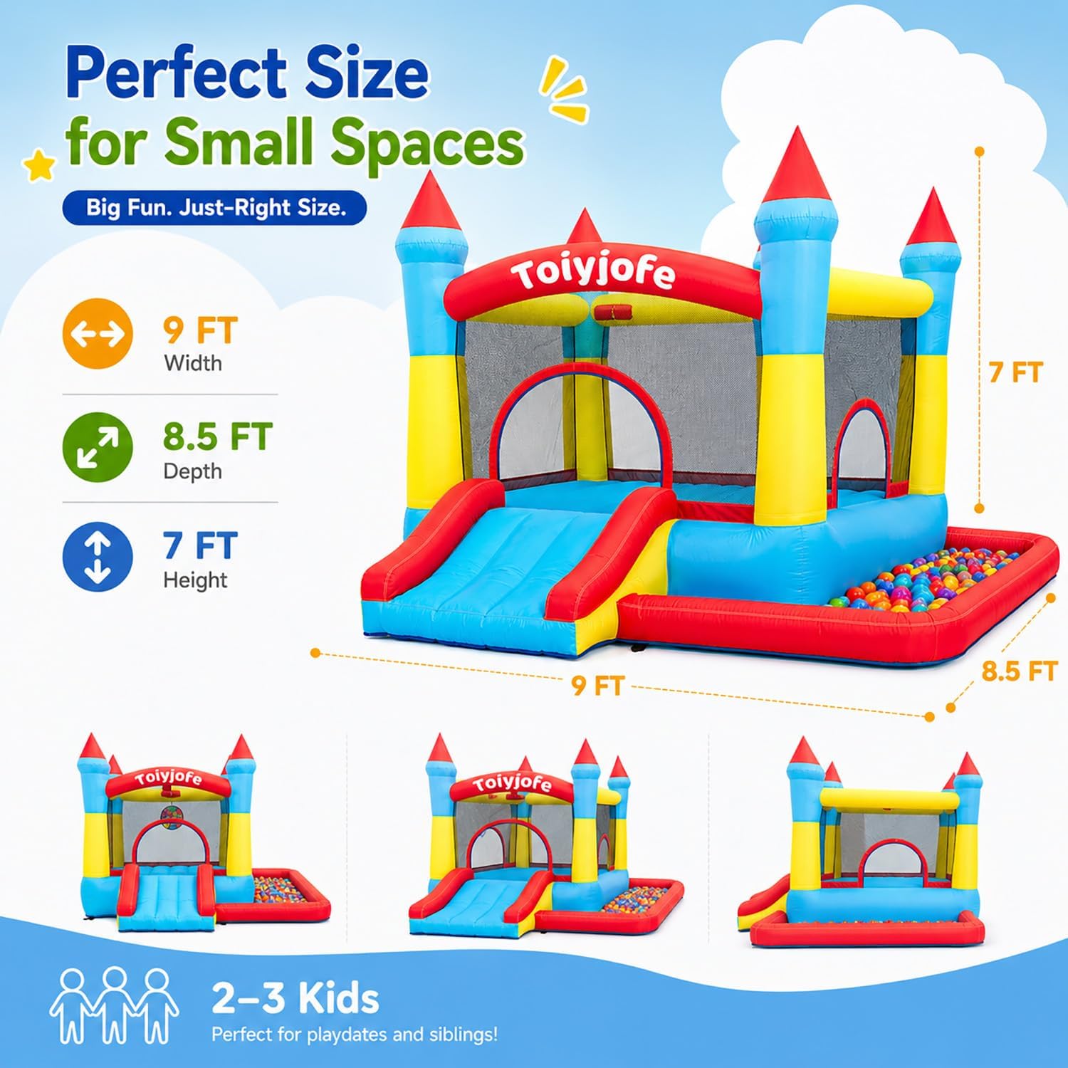 Bounce House for Kids 3-6, Tod - Kids Outdoor Jumping Castle 评论和价格