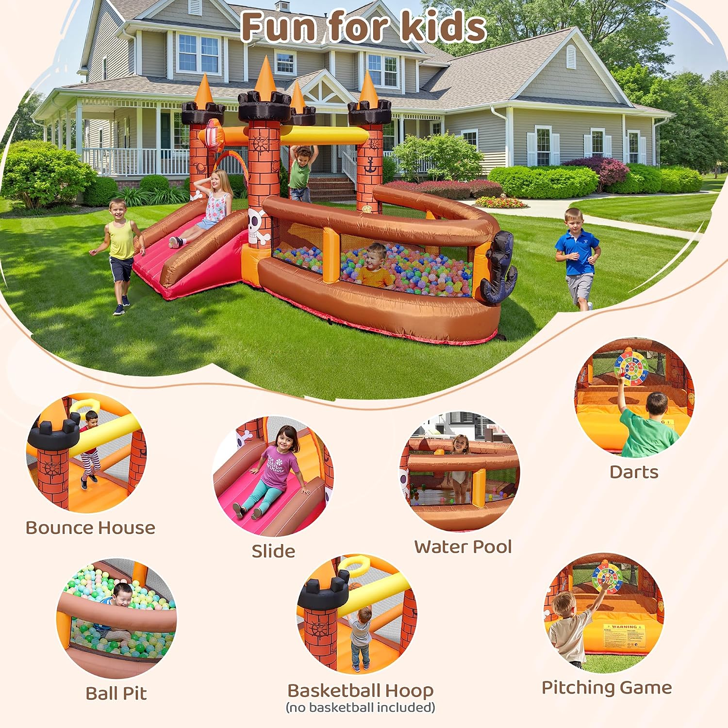 Inflatable Bounce House for Ki - Kids Outdoor Jumping Castle 评论和价格