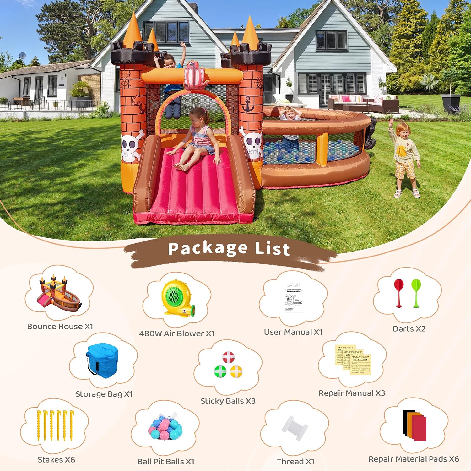 Inflatable Bounce House for Ki - Kids Outdoor Jumping Castle 评论和价格