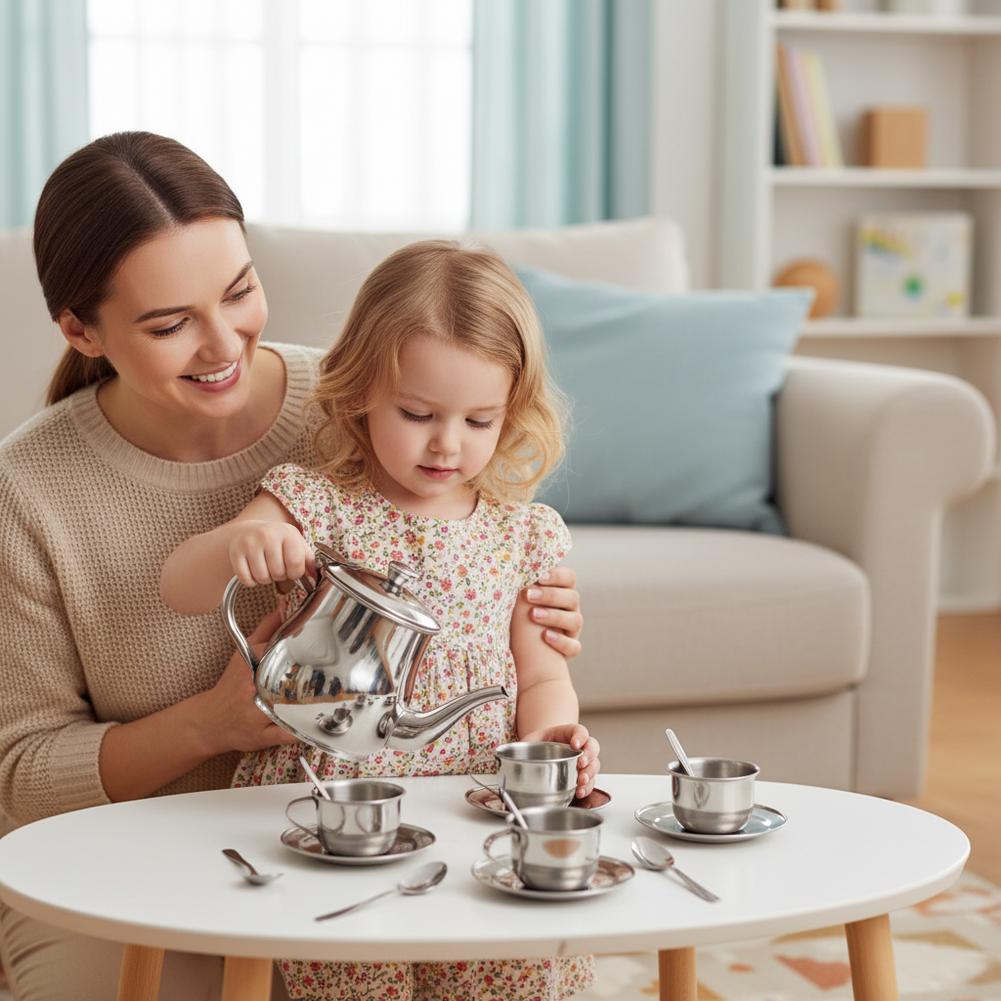 Kids Stainless Steel Tea Set T - Kids Outdoor Dining Set 评论和价格