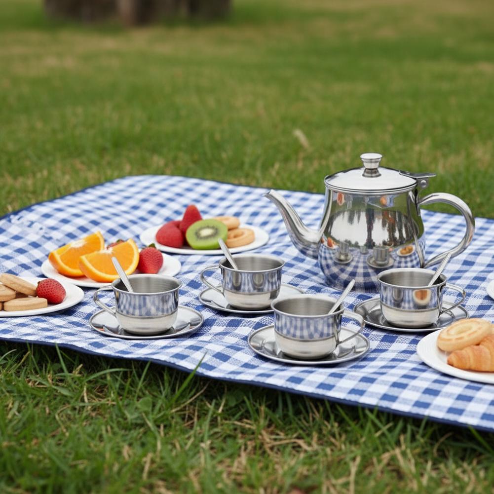 Kids Stainless Steel Tea Set T - Kids Outdoor Dining Set 评论和价格