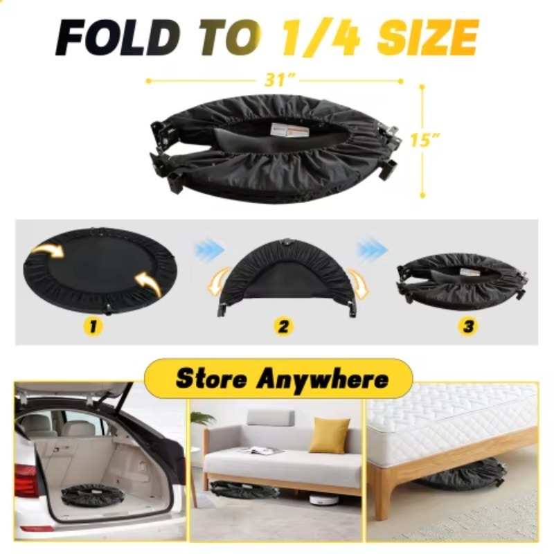 Foldable Trampoline With Handl - Mini Trampoline Spring 评论和价格