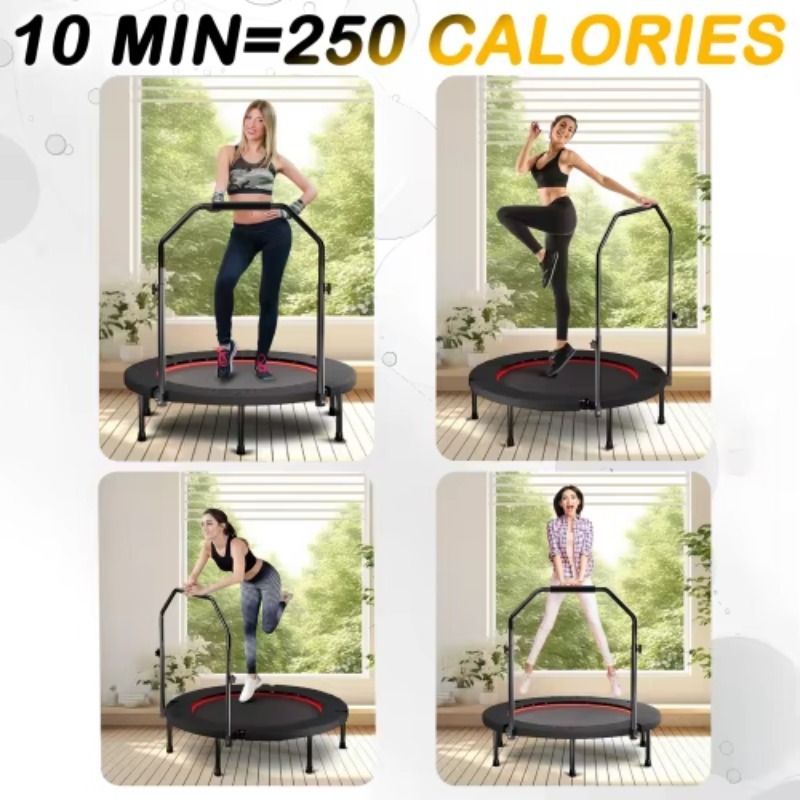 Foldable Trampoline With Handl - Mini Trampoline Spring 评论和价格