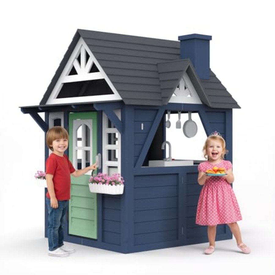 Outdoor kids playhouse: wooden - Kids Outdoor Sink 评论和价格