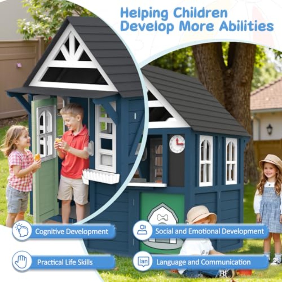 Outdoor kids playhouse: wooden - Kids Outdoor Sink 评论和价格