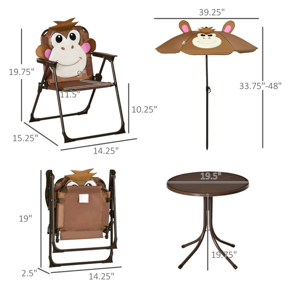 Cute Monkey Kids Patio Table C - Kids Outdoor Dining Set 评论和价格