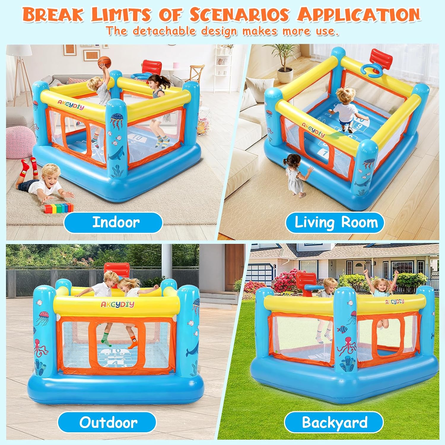 Bounce House, PVC Inflatable B - Kids Outdoor Jumping Castle 评论和价格