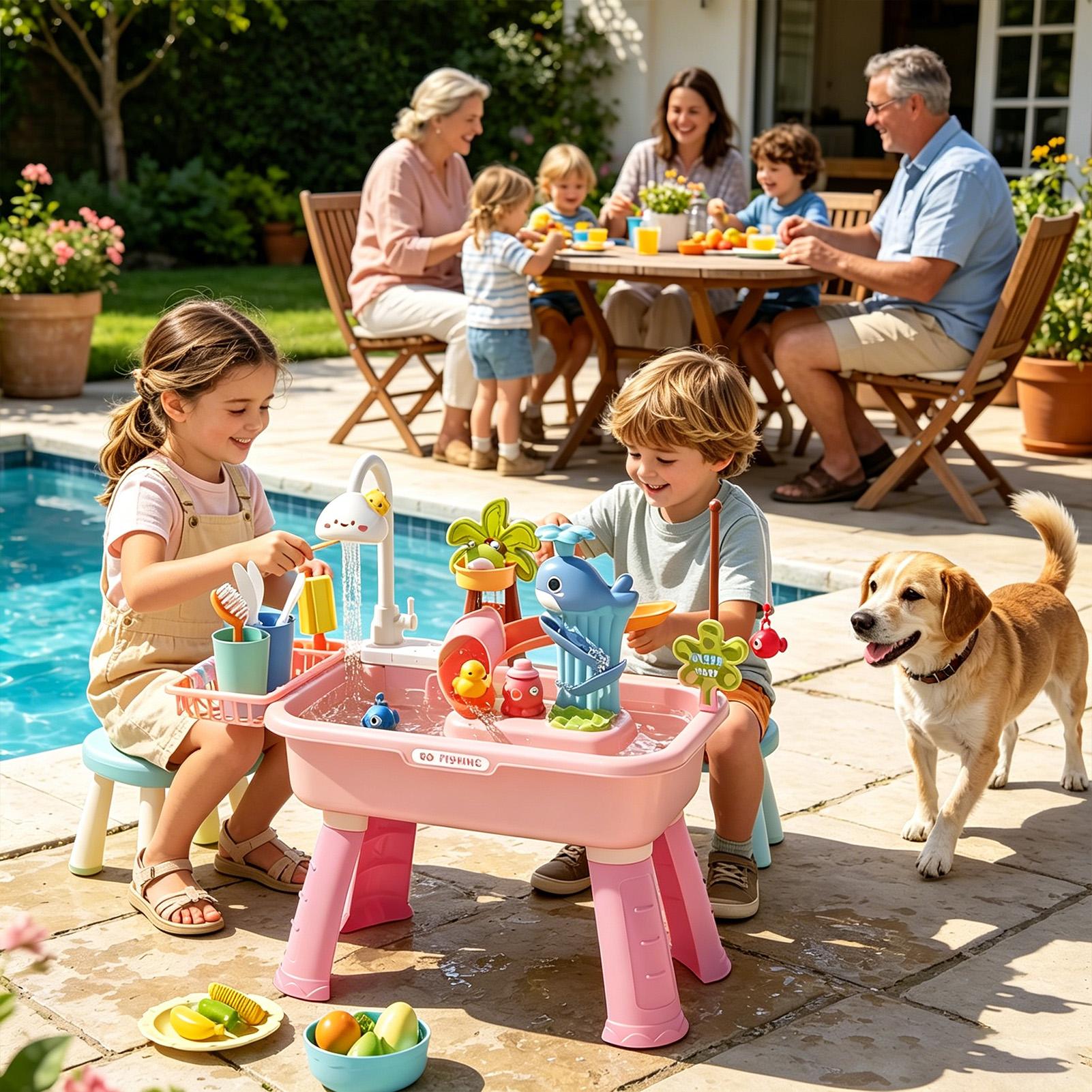 Kids Water Table with Pump, Se - Kids Outdoor Sink 评论和价格