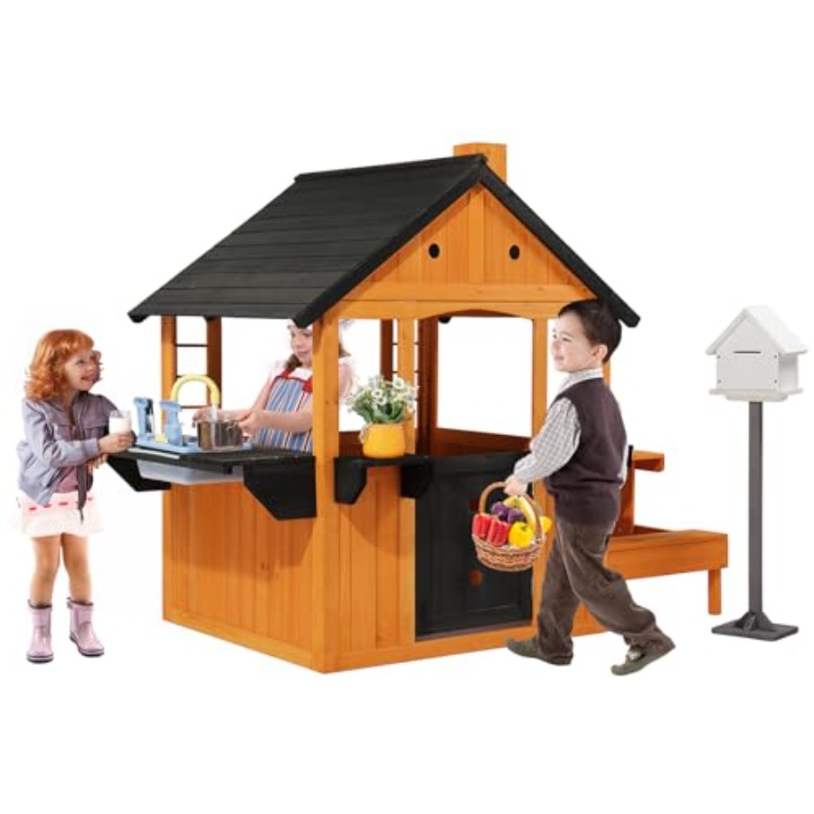 Outdoor Kids Wooden Playhouse  - Kids Outdoor Sink 评论和价格
