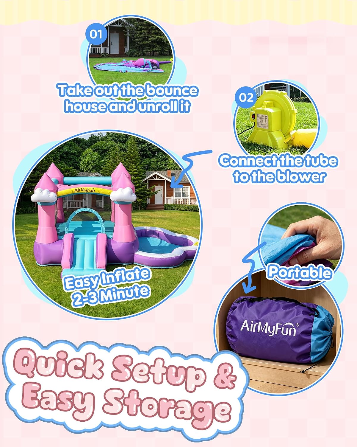 Pink Indoor/Outdoor Inflatable - Kids Outdoor Pool 评论和价格