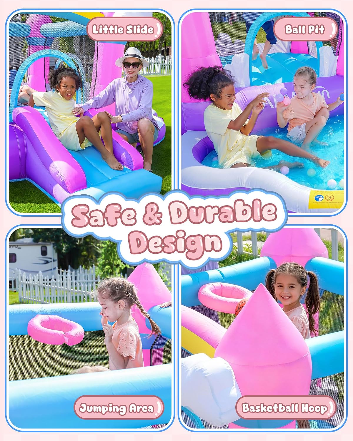 Pink Indoor/Outdoor Inflatable - Kids Outdoor Pool 评论和价格