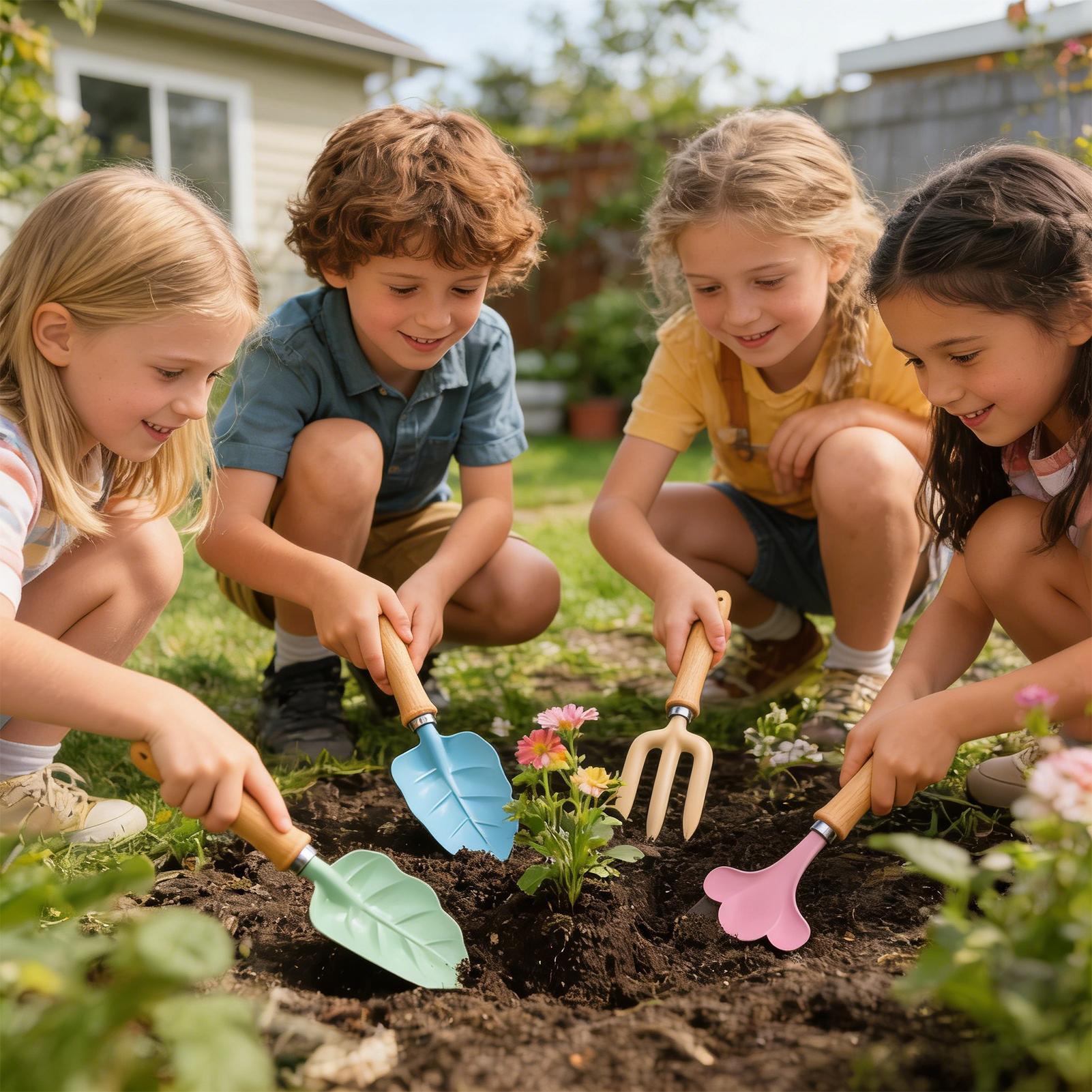 Kids Gardening Set 4 Piece Lea - Kids Outdoor Yard Toys 评论和价格