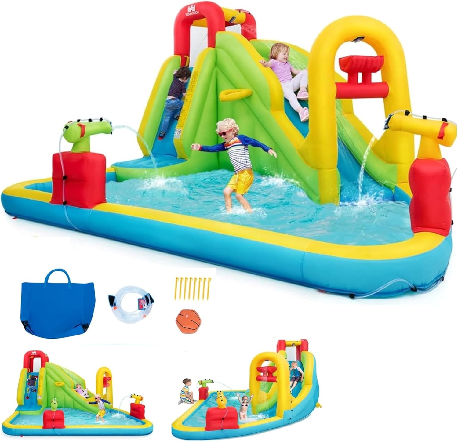 Mega Inflatable Water Park Bou - Kids Outdoor Pool 评论和价格