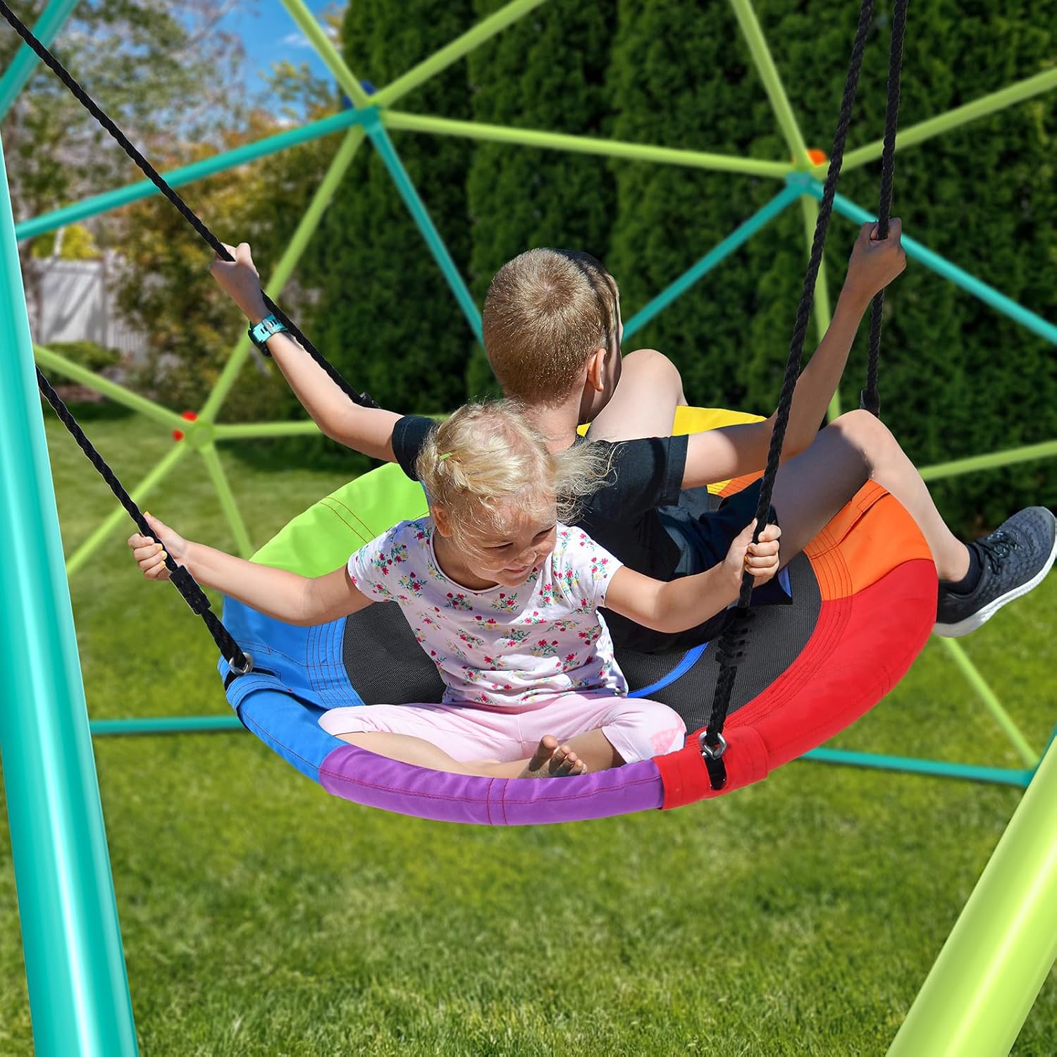 10 ft Climbing Dome Swing Set  - Kids Outdoor Swing Set 评论和价格