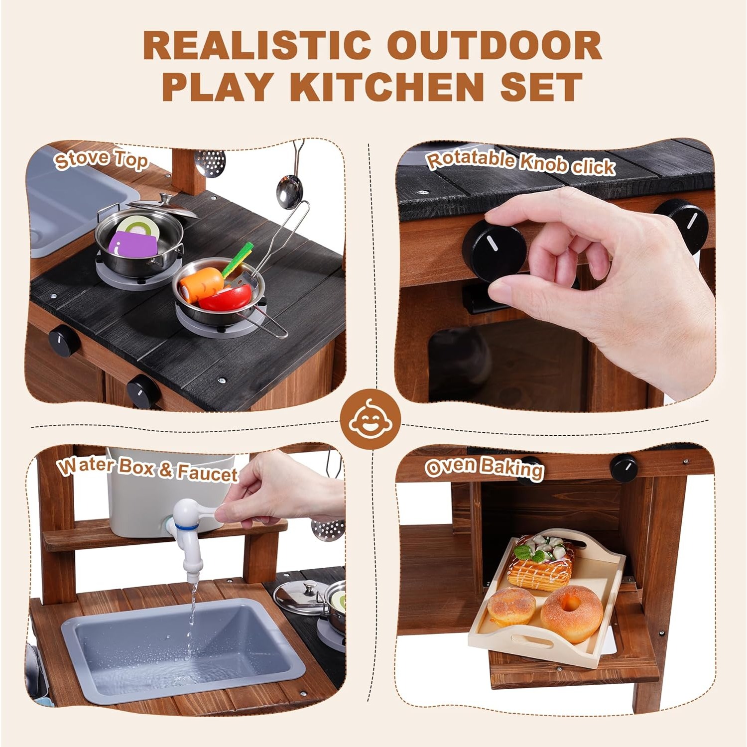 Outdoor Mud Kitchen Toy for Ki - Kids Outdoor Sink 评论和价格