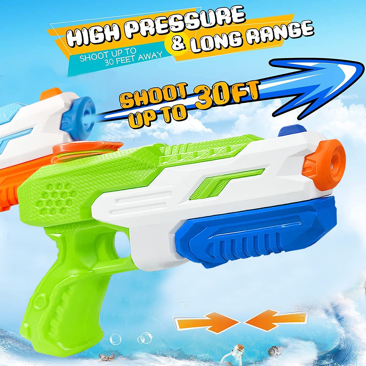600CC Water Guns Summer Soaker - Kids Outdoor Yard Toys 评论和价格