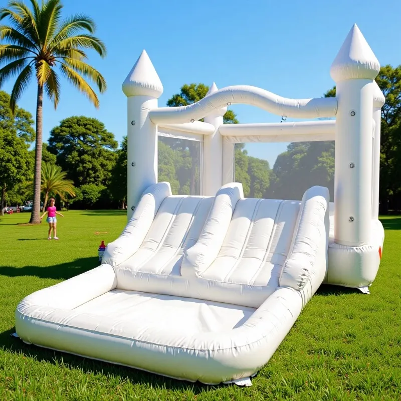 Giant White Inflatable Bounce  - Kids Outdoor Jumping Castle 评论和价格