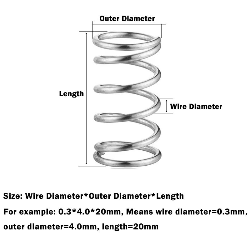 10Pcs/lot 0.3mm 304 Stainless  - Mini Trampoline Spring 评论和价格