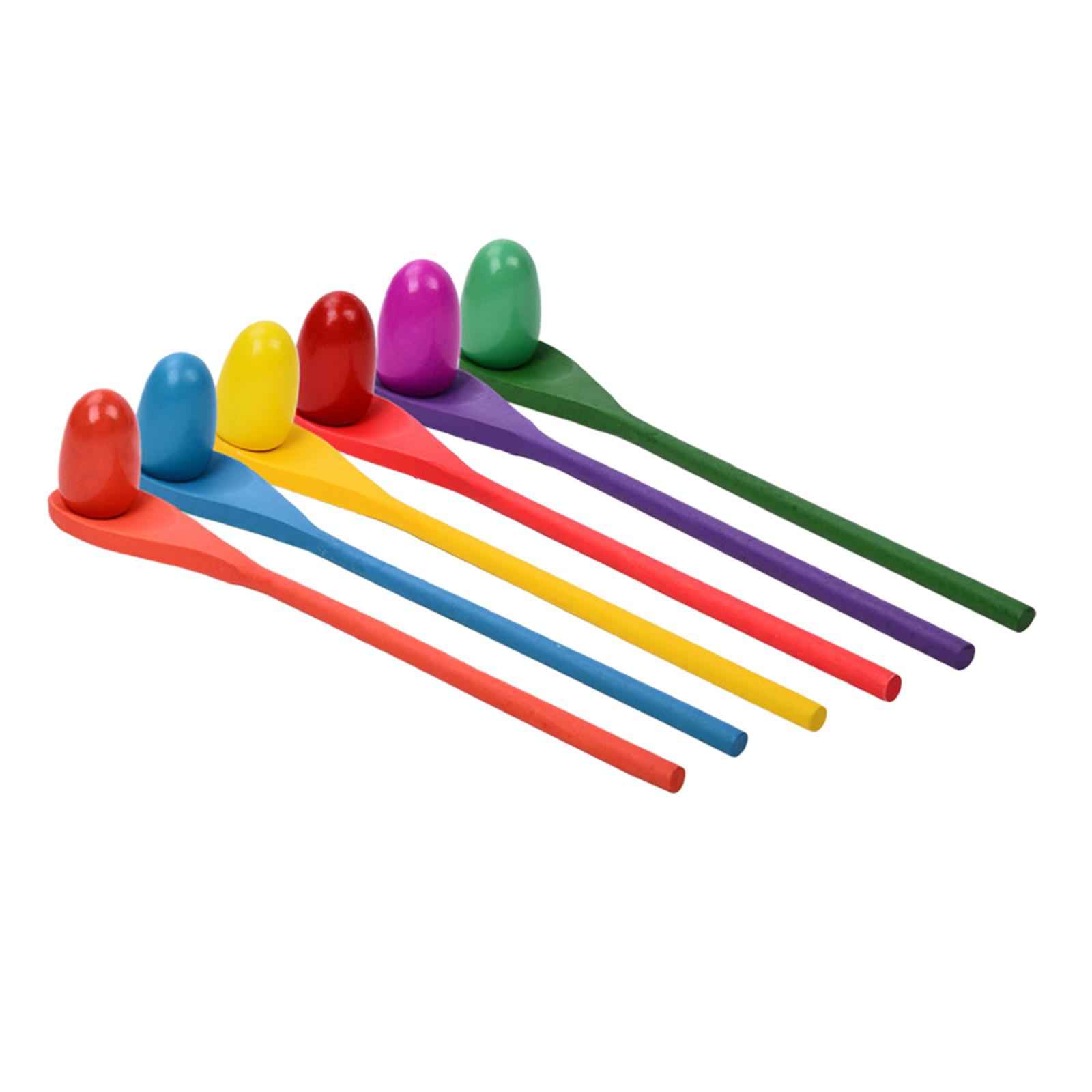 6 Pieces Egg Spoon Race Game H - Kids Outdoor Yard Toys 评论和价格
