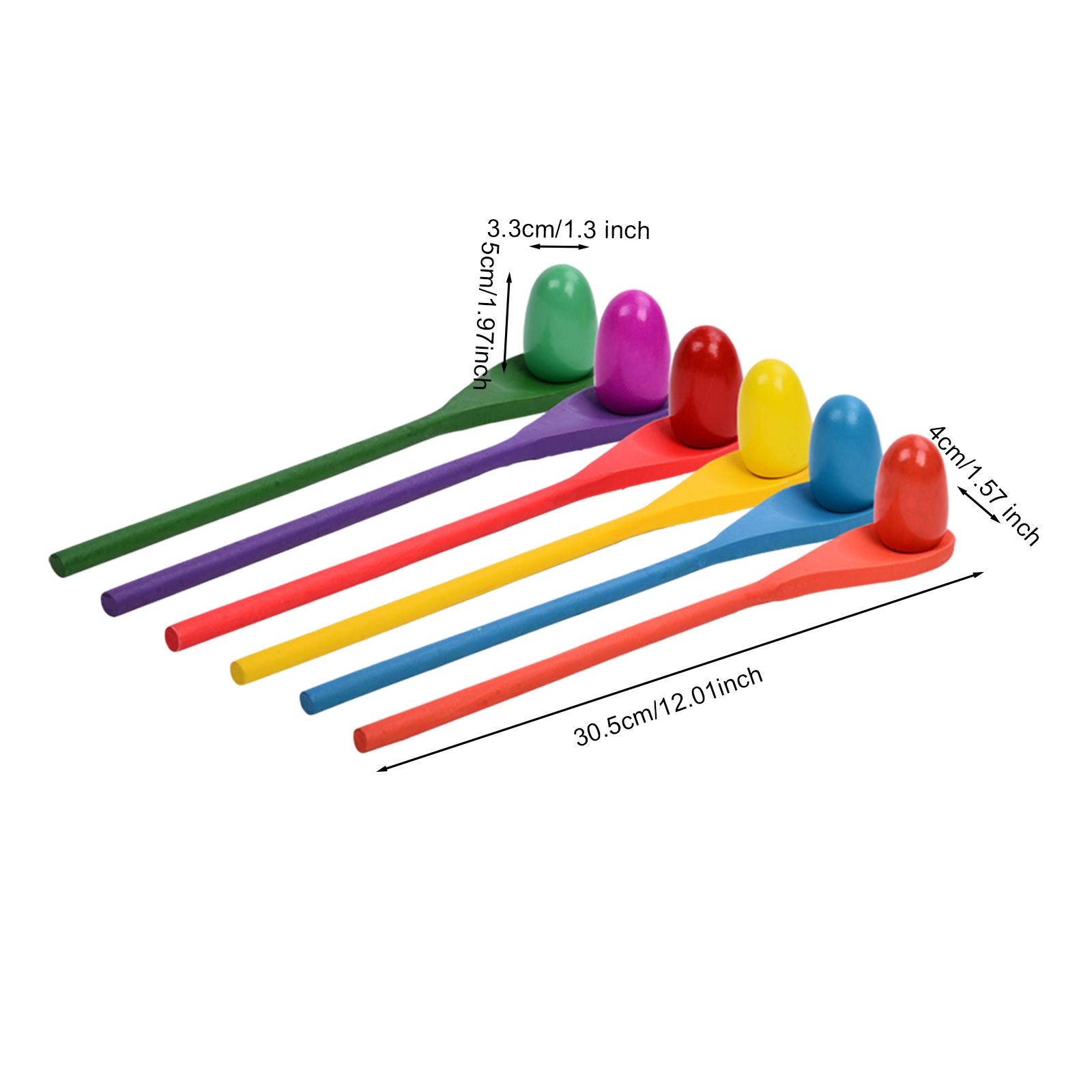 6 Pieces Egg Spoon Race Game H - Kids Outdoor Yard Toys 评论和价格